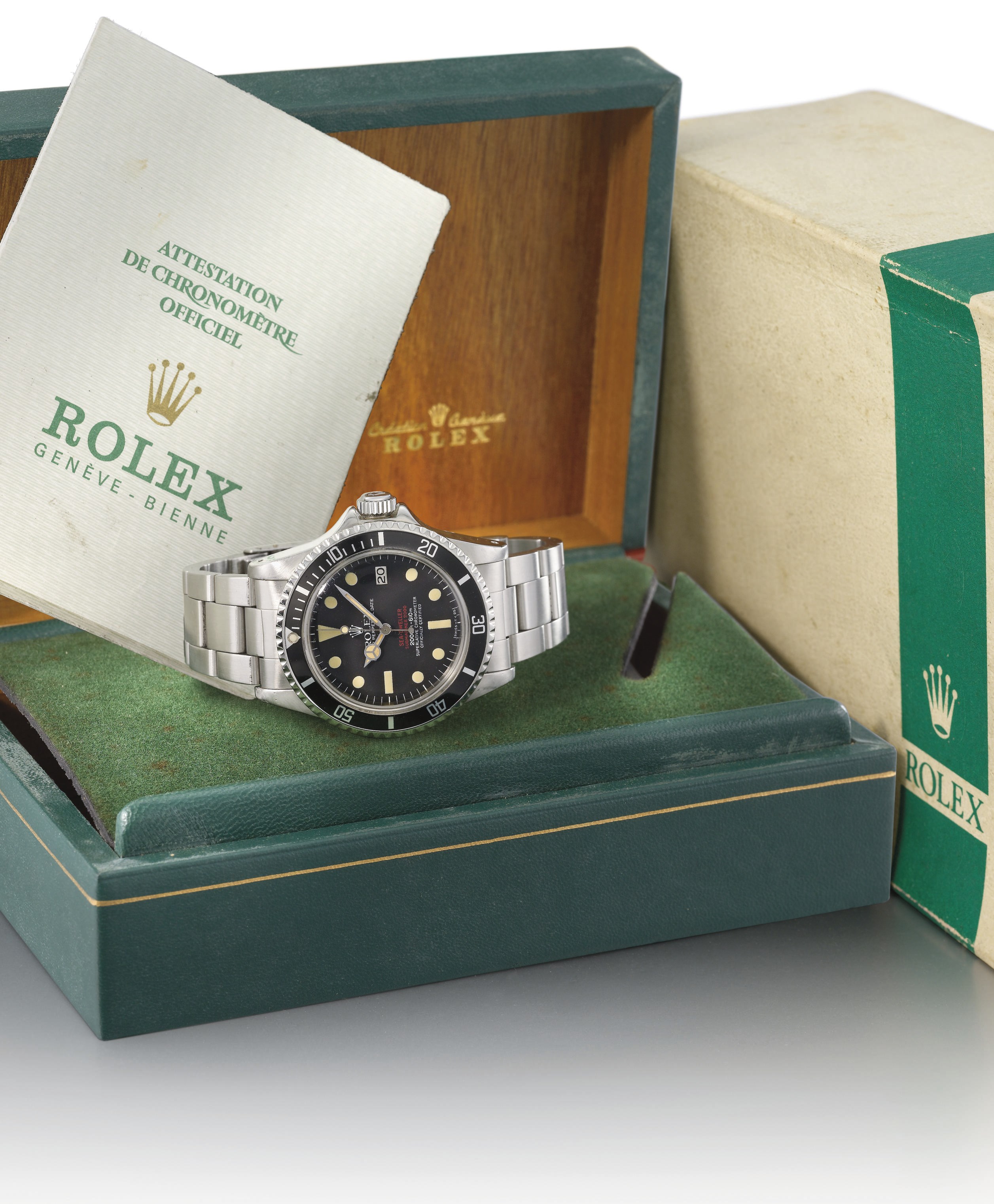 Rolex. A fine and rare stainless steel self-winding wristwatch with sweep centre seconds, date, bracelet, original guarantee and box