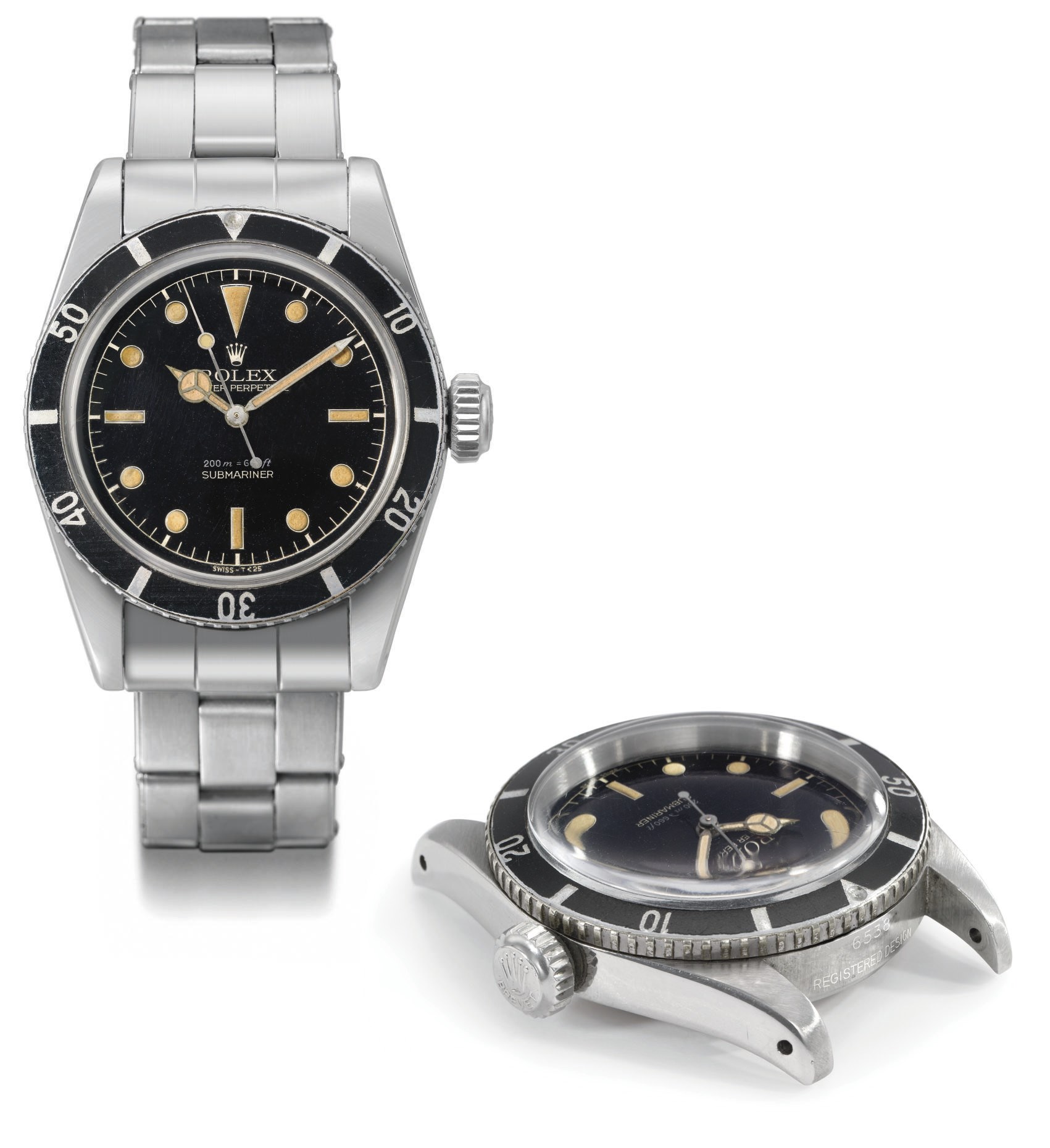 Rolex. A fine and rare stainless steel self-winding water-resistant wristwatch with sweep centre seconds and bracelet