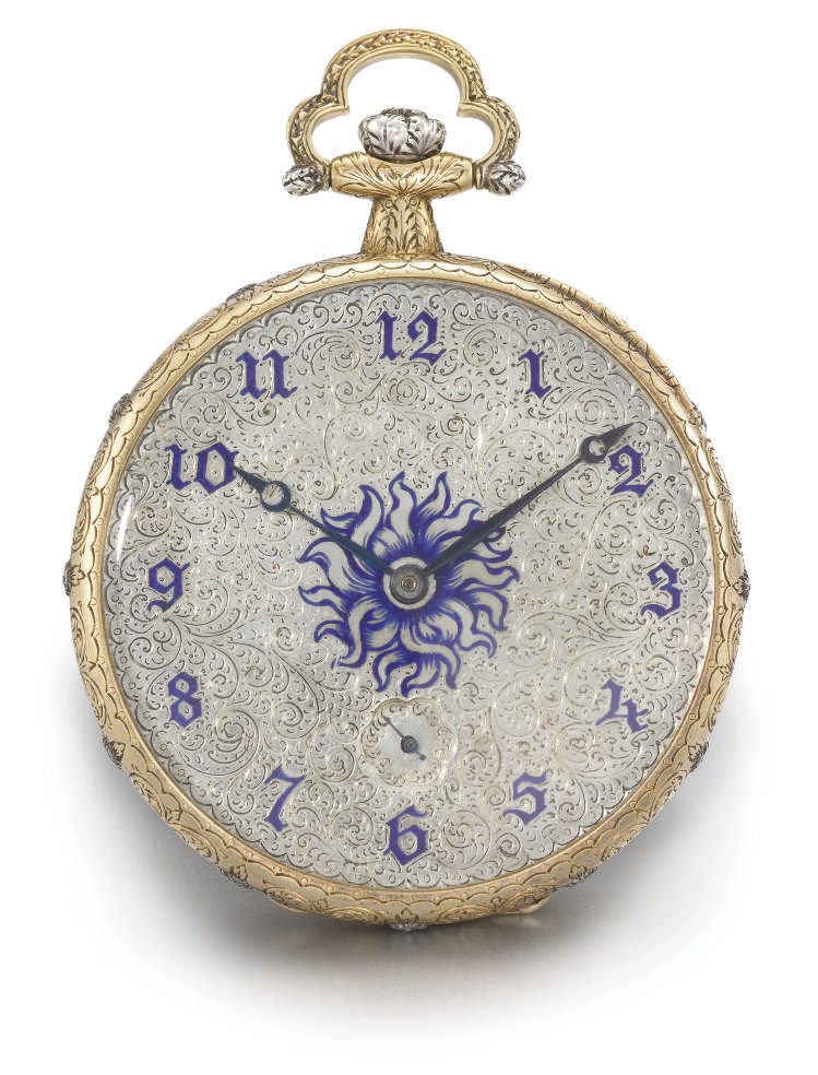 Patek Philippe. A fine and unusual 18K white and yellow gold openface keyless lever dress watch with later dial