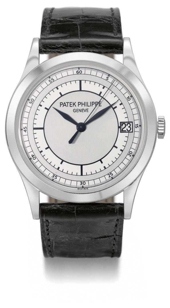 Patek Philippe. A fine 18K white gold self-winding water-resistant wristwatch with sweep centre seconds, date, two-tone silvered dial, original sales tag and certificate