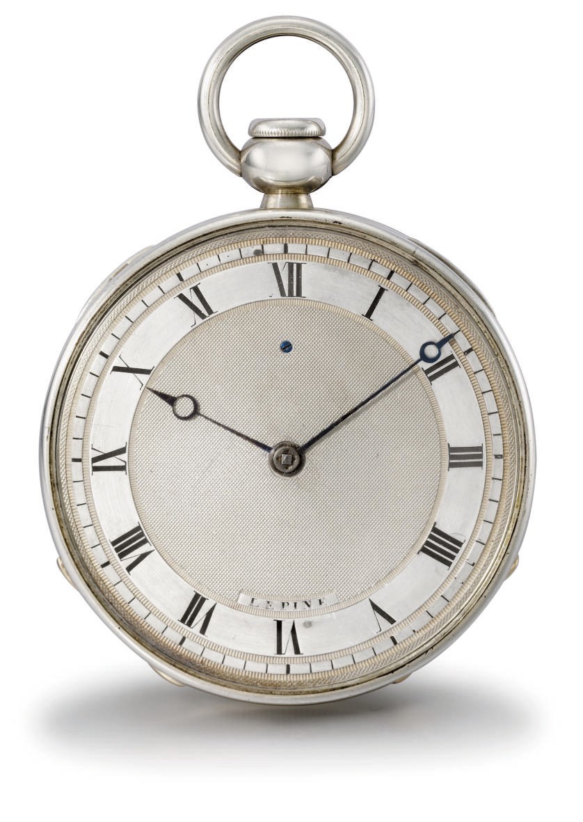 L'Epine. A fine silver openface minute repeating cylinder watch