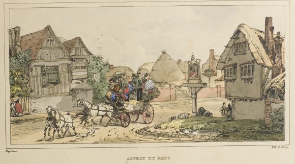 [GRAVURES] -- IMPORTANTE RÉUNION DE 55 GRAVURES dont plusieurs lithographies d'Eugène Lami et Henry Monnier provenant des séries Voyage en Angleterre, Moeurs parisiennes, Rencontres de Paris et Londres, etc.