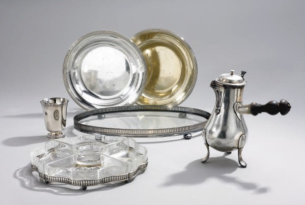 ENSEMBLE EN ARGENT ET METAL ARGENTE