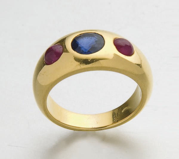 BAGUE RUBIS ET SAPHIRS, PAR BULGARI