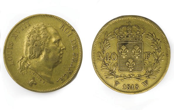 TROIS PIECES EN OR DEUX DUCATS ET 40 FRANCS OR