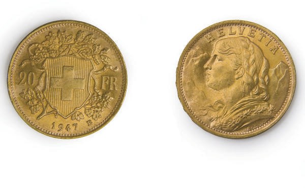 TRENTE ET UNE PIECES DE 20 FRANCS SUISSE VRENELI 	 (31)
