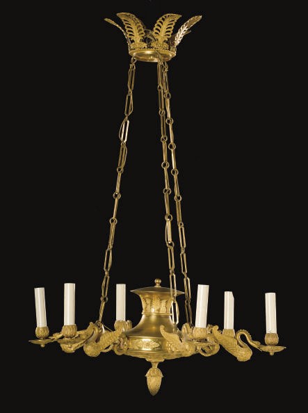 LUSTRE DE STYLE EMPIRE DE LA FIN DU XIXEME SIECLE