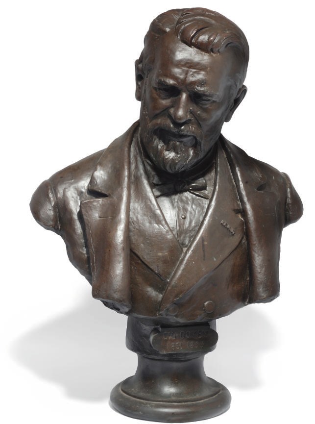 AN ITALIAN BRONZE BUST OF A GENTLEMAN