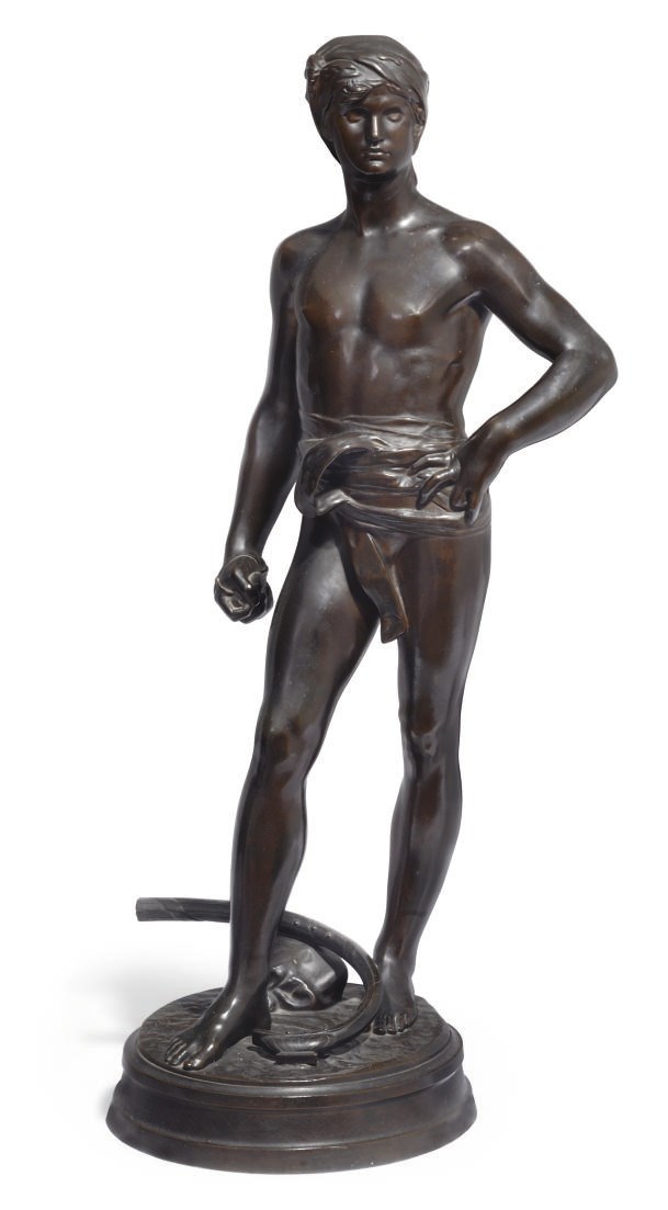 A BRONZE FIGURE OF DAVID