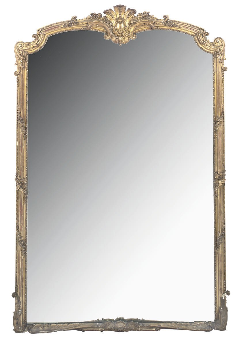 A VICTORIAN GILTWOOD AND GESSO WALL MIRROR