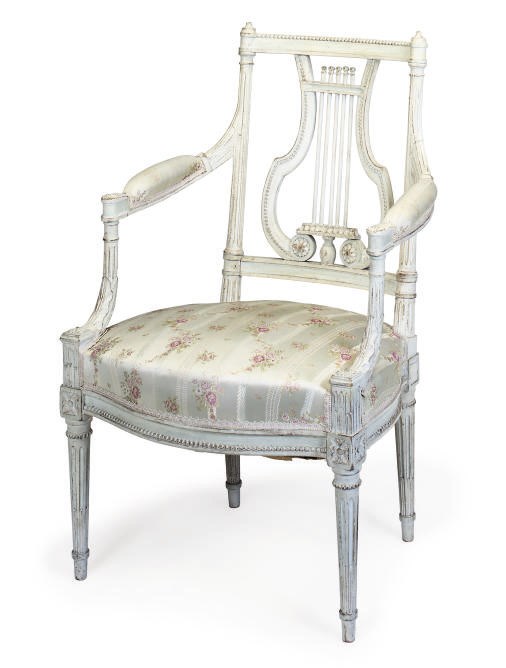 A LOUIS XVI PAINTED FAUTEUIL