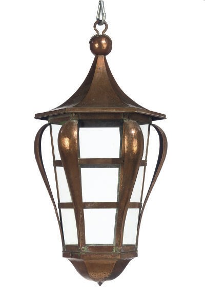 AN ARTS AND CRAFTS COPPER LANTERN