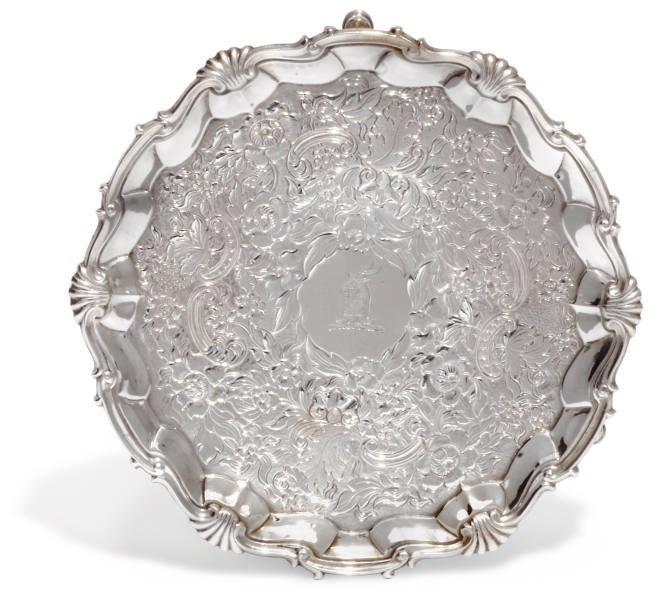 A GEORGE II SILVER SALVER
