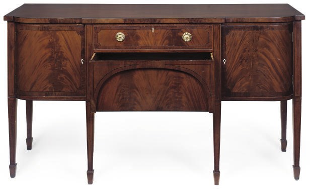 A LATE GEORGE III MAHOGANY SIDEBOARD