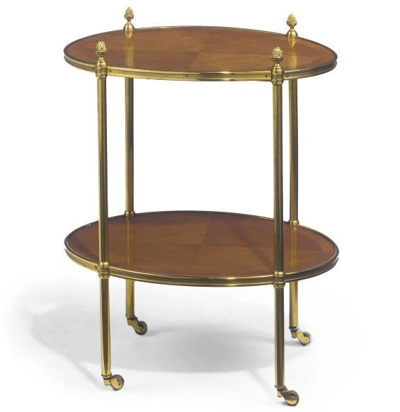 A BRASS MOUNTED TWO TIER WHATNOT