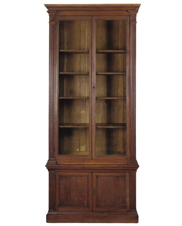 A FRENCH OAK BOOKCASE CABINET