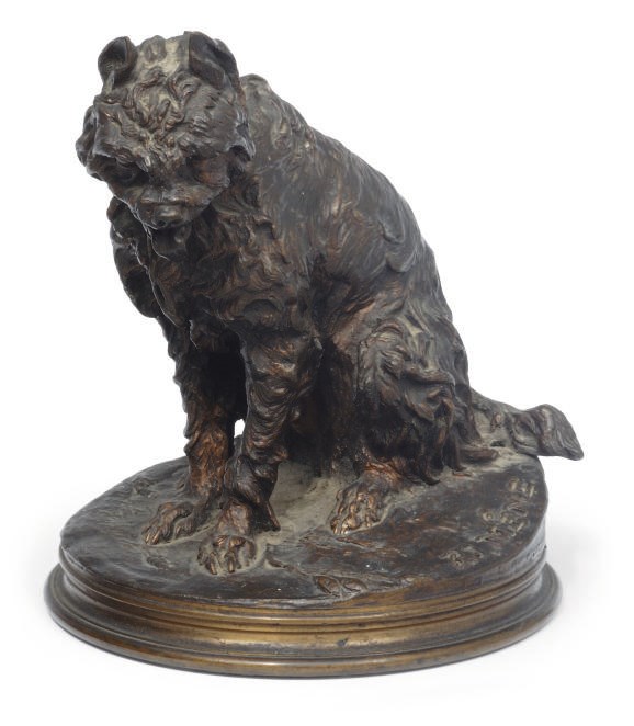 A FRENCH BRONZE OF A GRIFFON