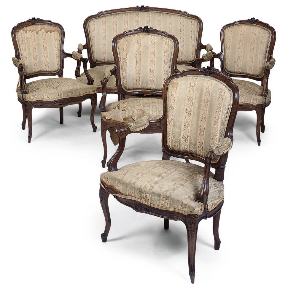 A FRENCH WALNUT SALON SUITE