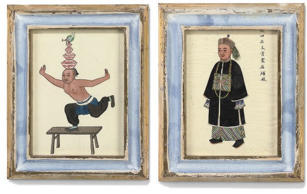A SET OF EIGHT CHINESE RICE PAPER PICTURES OF FIGURES