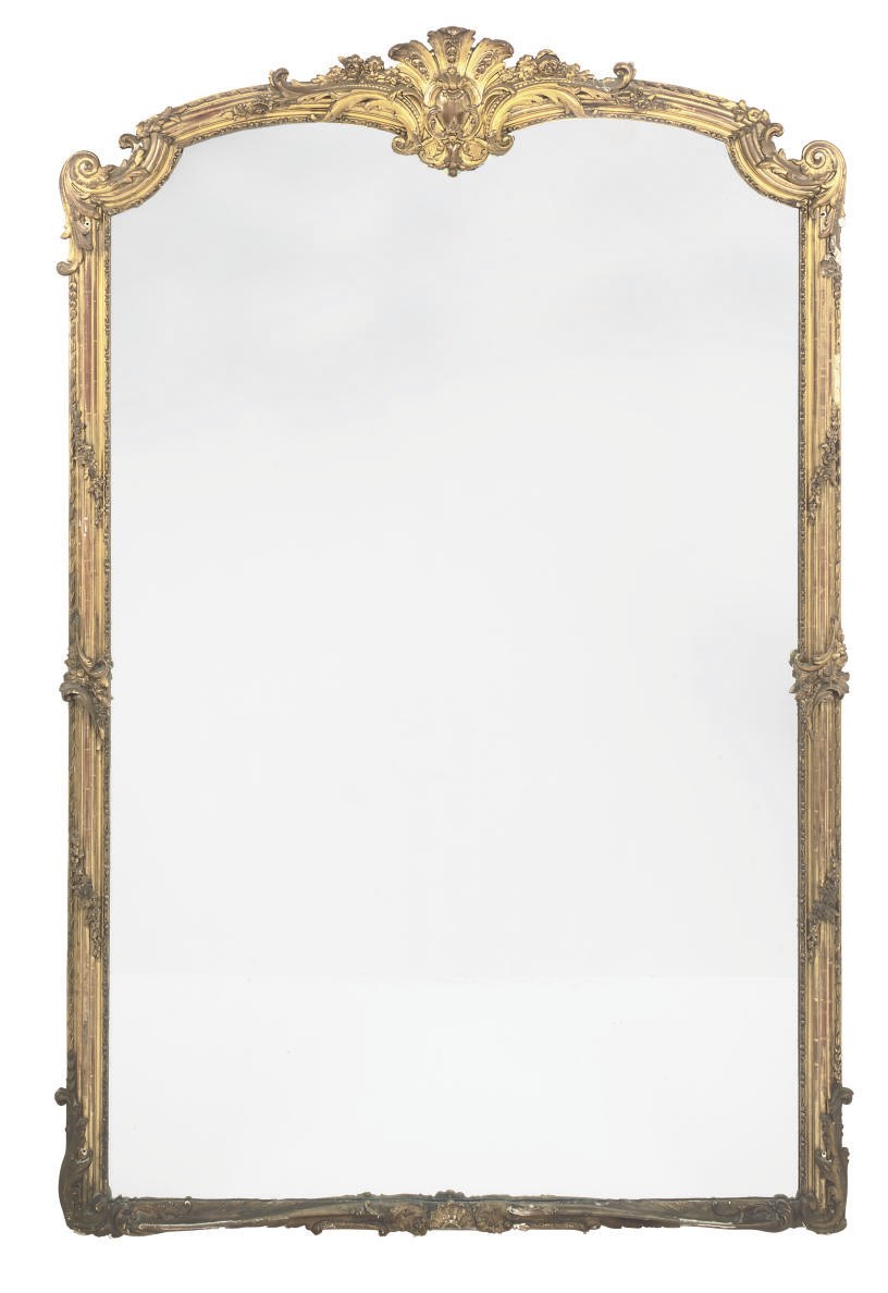 A VICTORIAN GILTWOOD AND GESSO WALL MIRROR