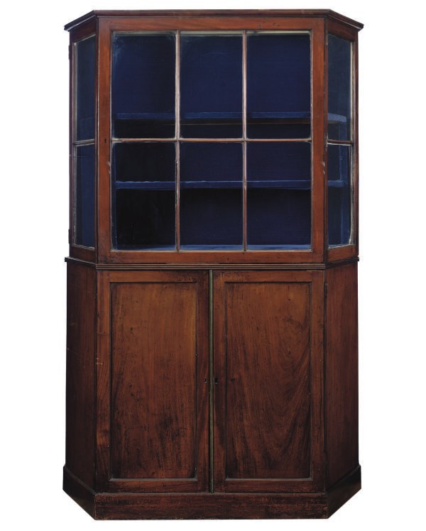 A MAHOGANY DISPLAY CABINET