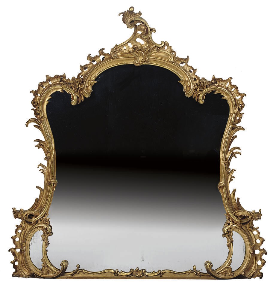 A FRENCH GILTWOOD AND GESSO OVERMANTEL MIRROR