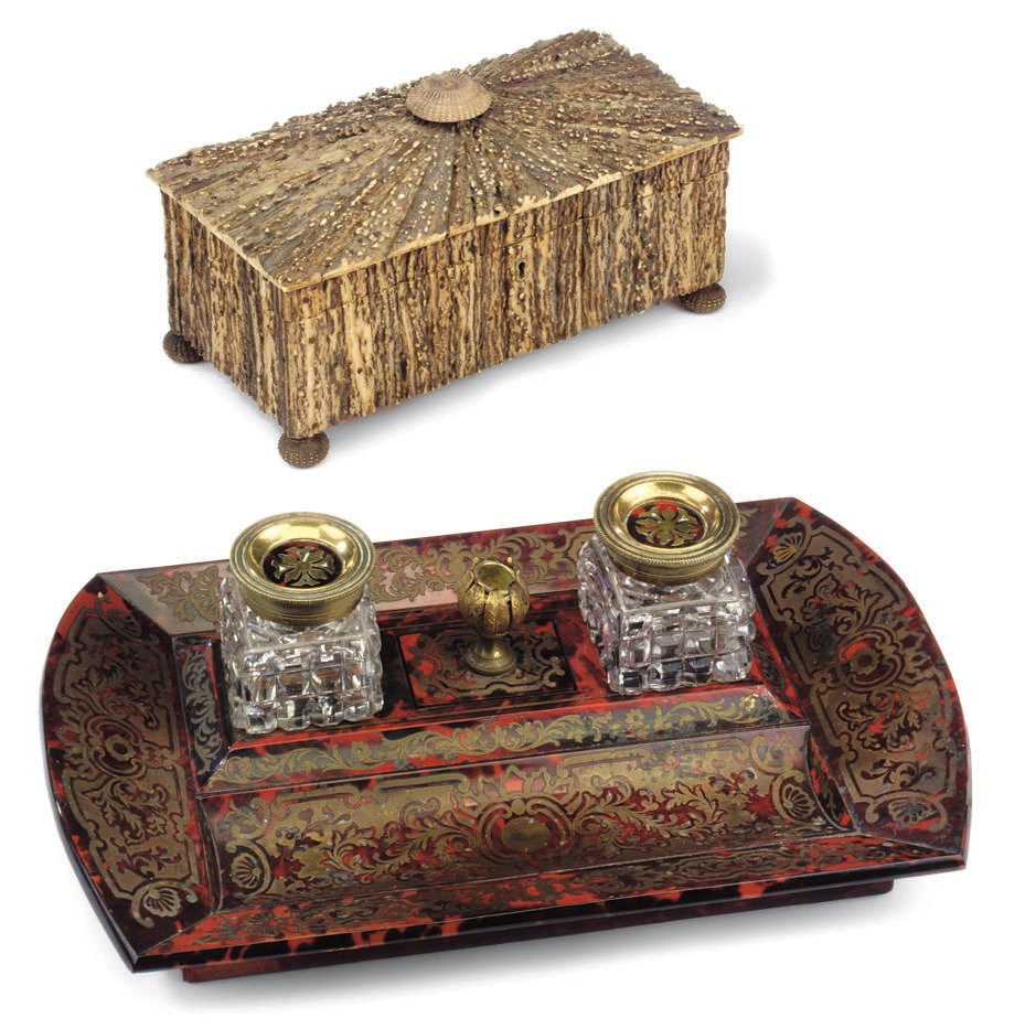 A GEORGE IV BOULLE INKSTAND