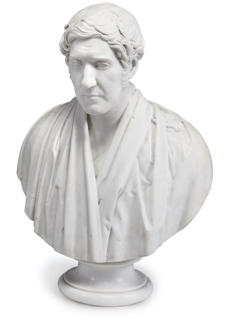 A SCOTTISH WHITE MARBLE BUST OF WILLIAM EWART GLADSTONE