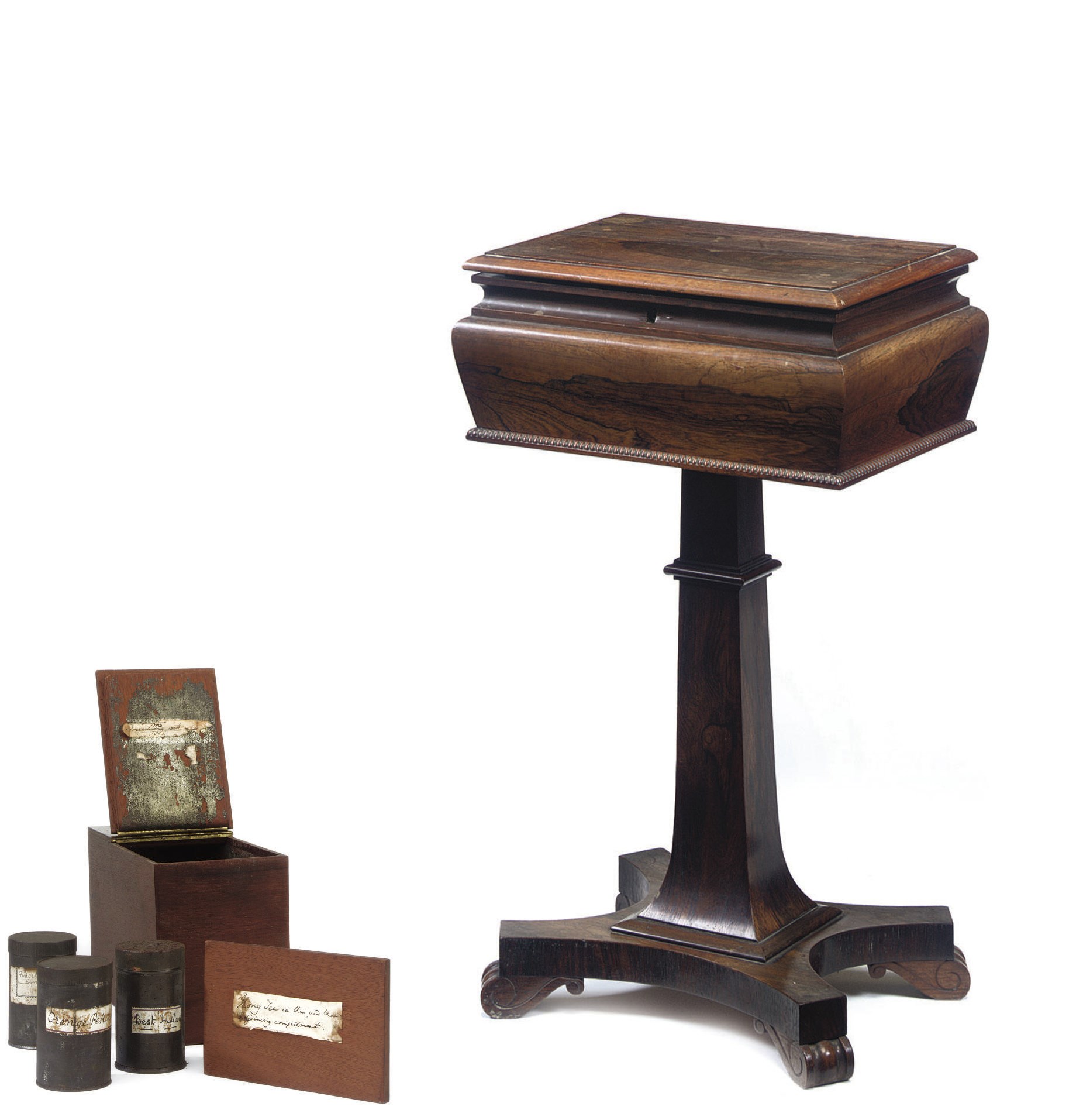 A WILLIAM IV ROSEWOOD TEAPOY