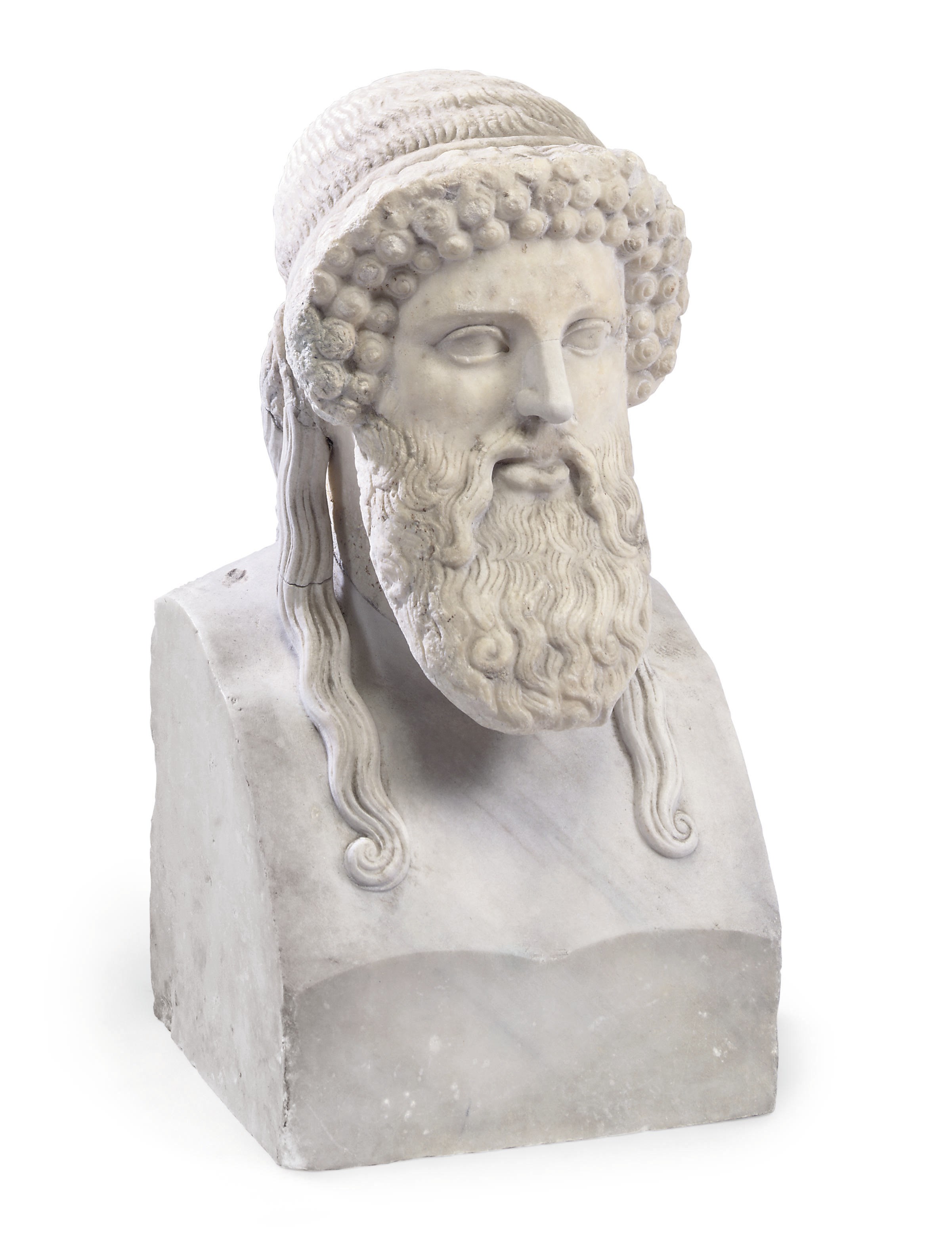 A ROMAN ARCHAISTIC MARBLE HERM OF THE HERMES PROPYLAIOS