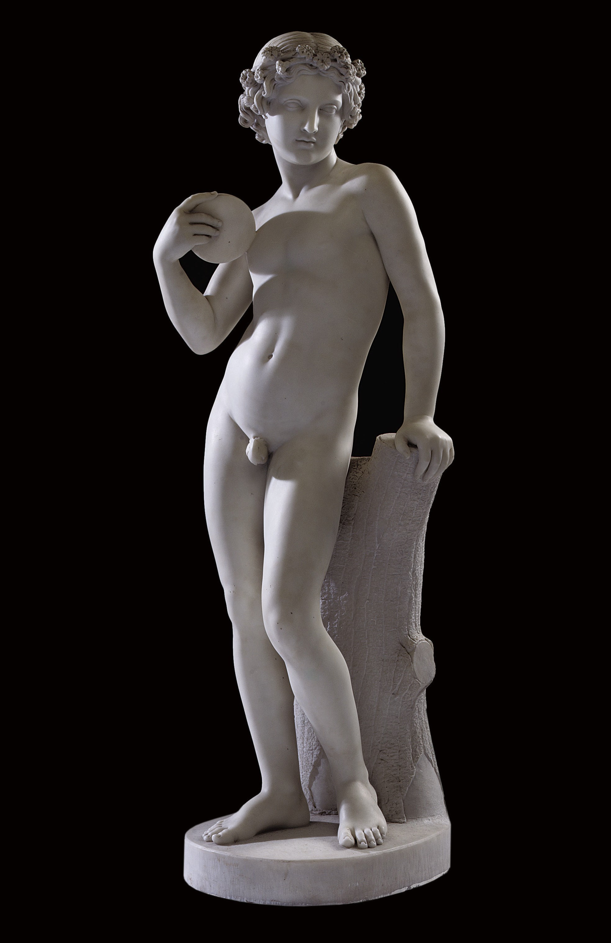 A SCOTTISH WHITE MARBLE FIGURE OF HYACINTHUS