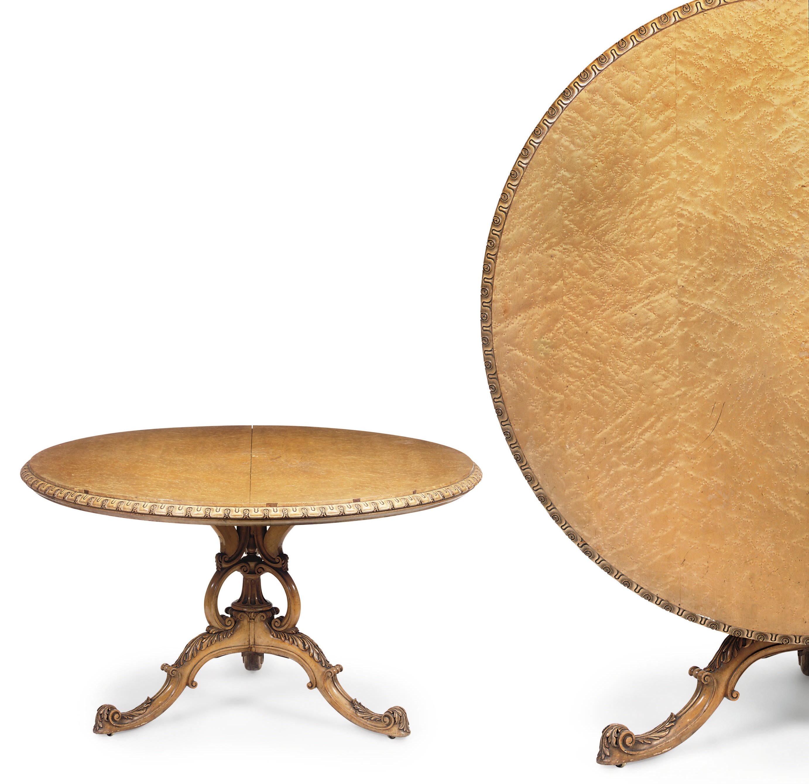 AN EARLY VICTORIAN BIRD'S EYE MAPLE BREAKFAST TABLE