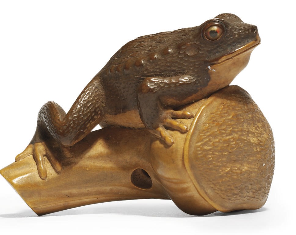 A WOOD NETSUKE