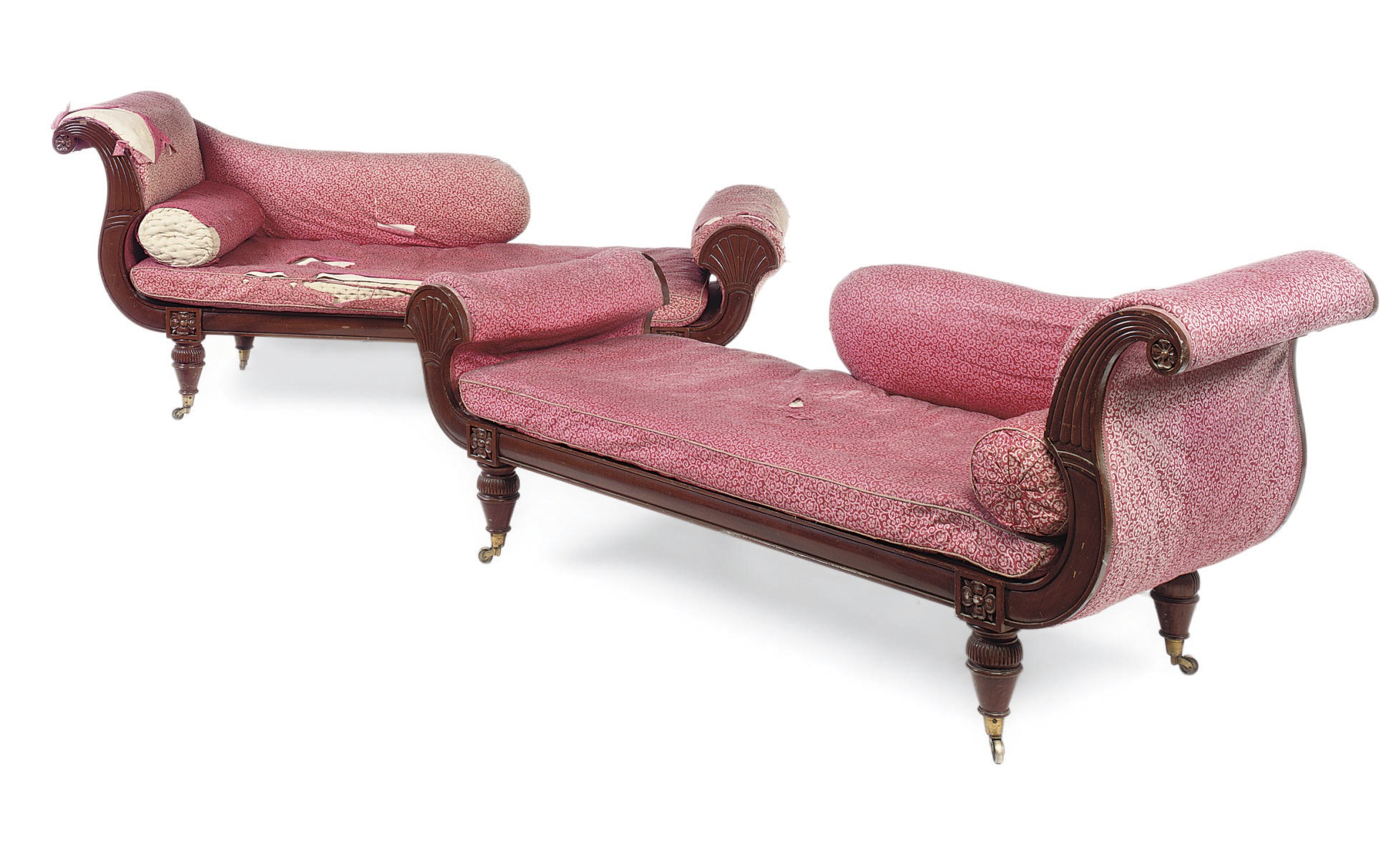 A PAIR OF REGENCY MAHOGANY DAY-BEDS