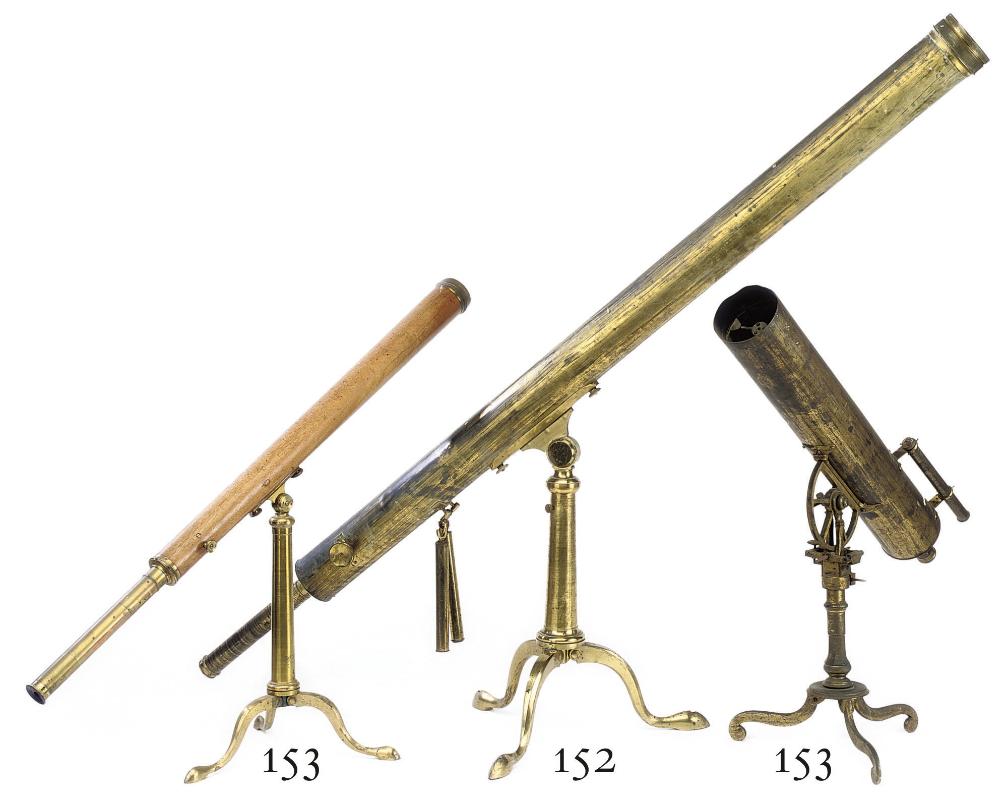 TWO VICTORIAN BRASS TELESCOPES