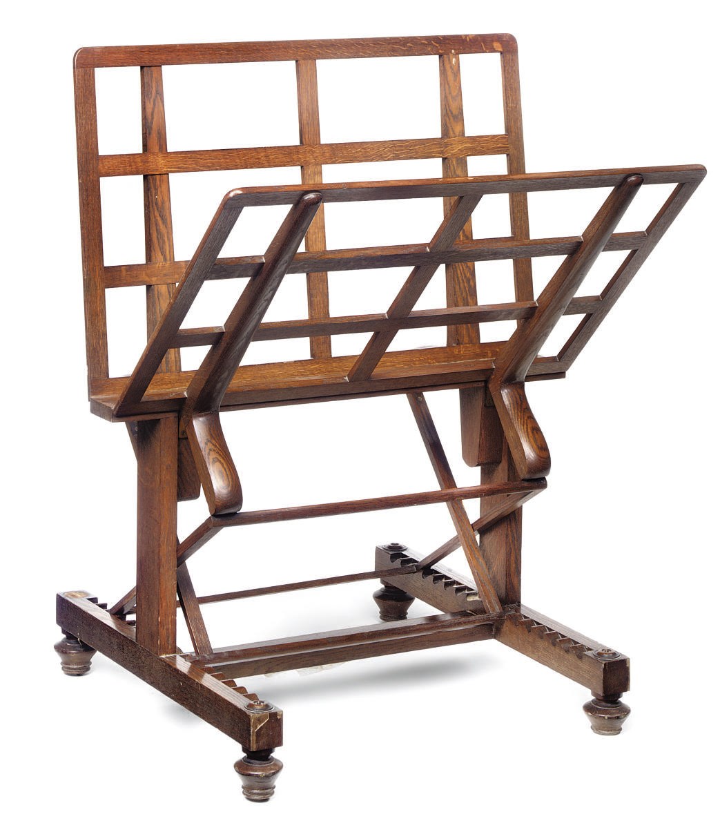 A GEORGE IV OAK MAHOGANY FOLIO STAND