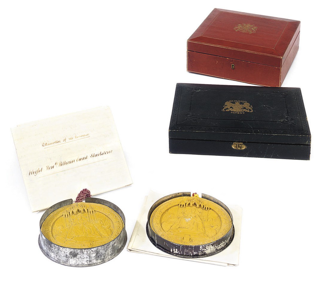 TWO LETTERS PATENT FROM QUEEN VICTORIA TO WILLIAM EWART GLADSTONE