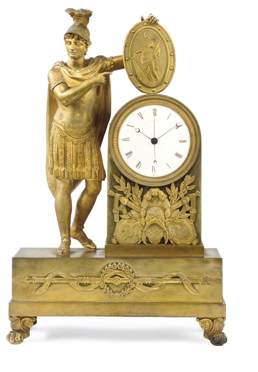 A REGENCY ORMOLU EIGHT DAY TIMEPIECE MANTEL CLOCK