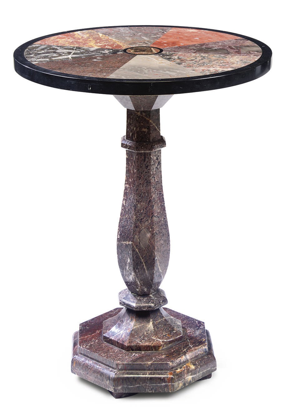 A VICTORIAN SPECIMEN MARBLE OCCASIONAL TABLE