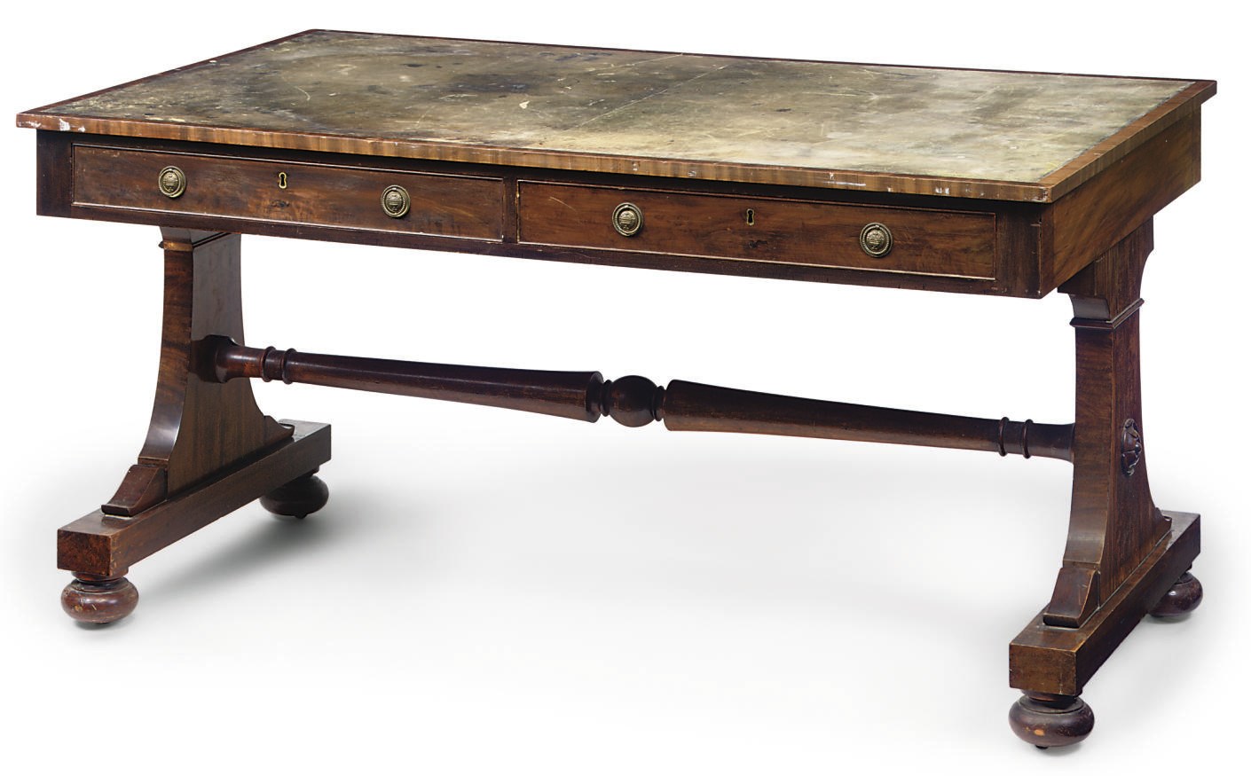 A WILLIAM IV MAHOGANY LIBRARY TABLE