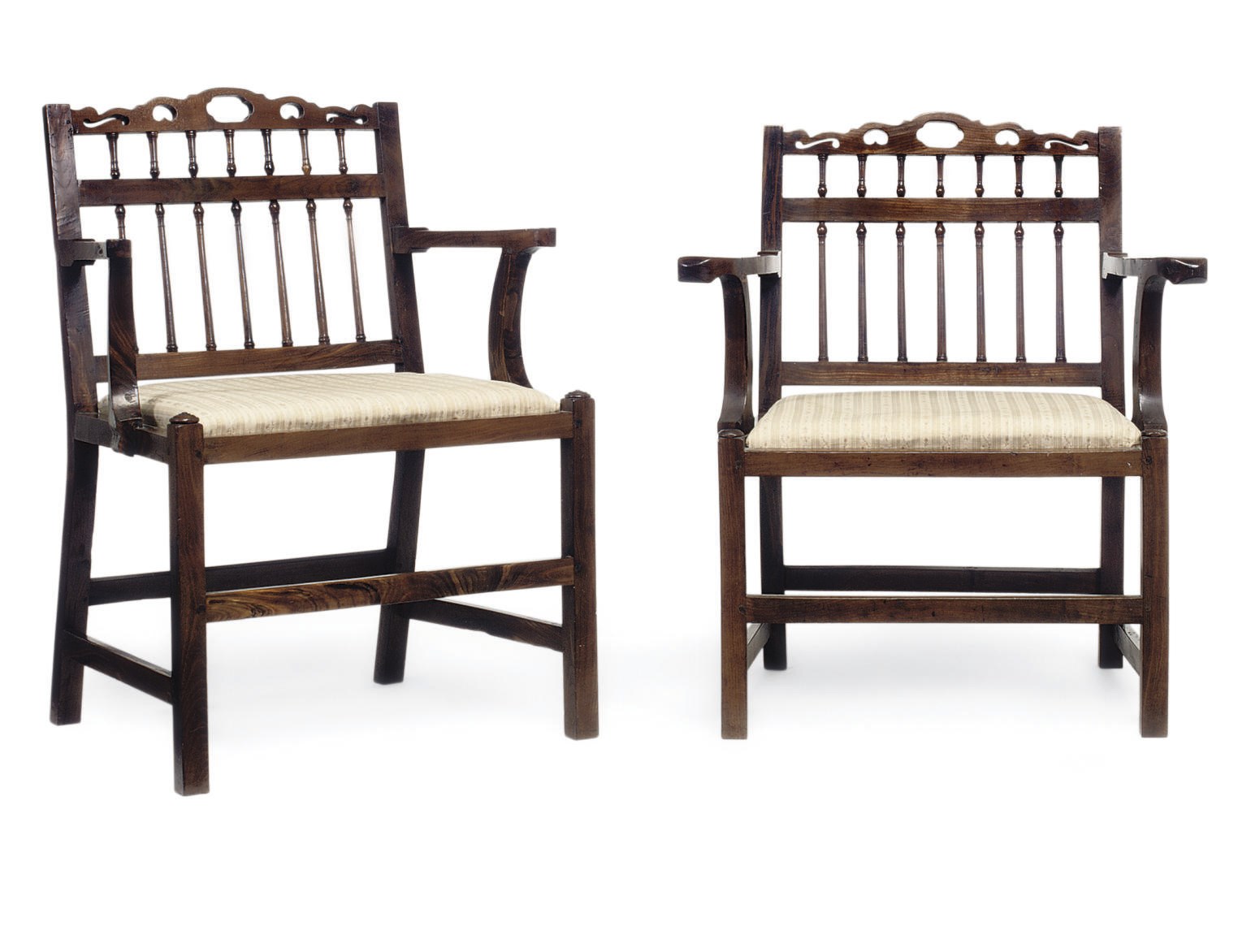 A PAIR OF SCOTTISH GEORGE III LABURNAM ARMCHAIRS