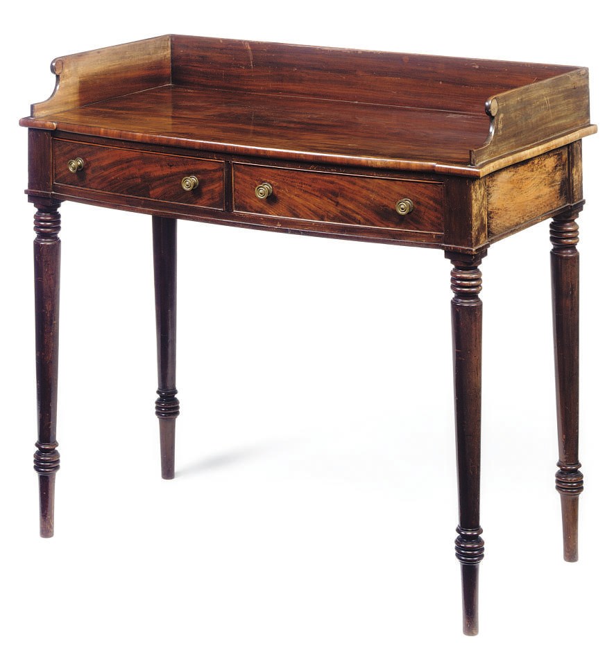 A SCOTTISH GEORGE IV MAHOGANY TWO-DRAWER DRESSING TABLE