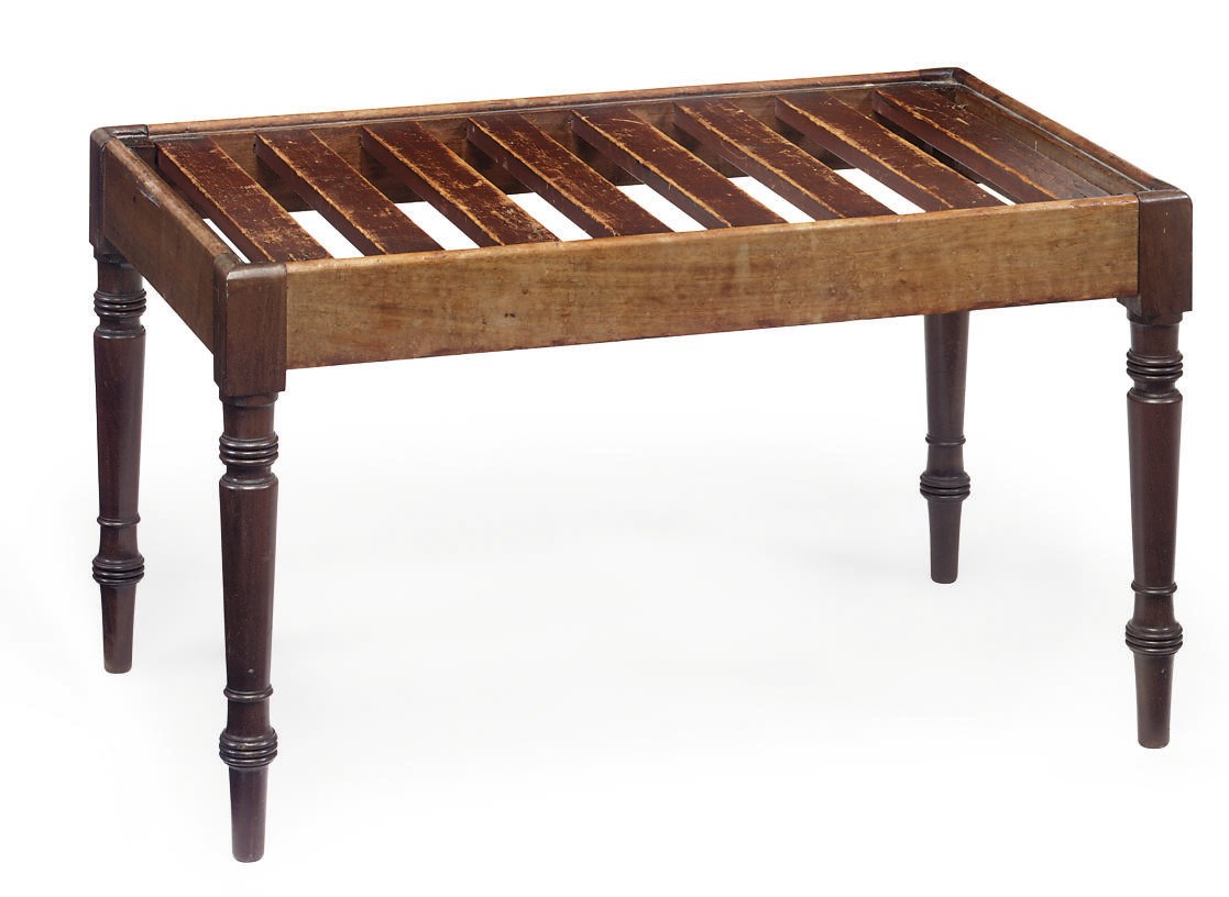 A LATE REGENCY MAHOGANY LUGGAGE STAND
