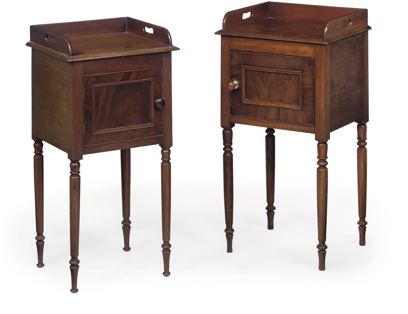 A MATCHED PAIR OF GEORGE IV MAHOGANY BEDSIDE CABINETS
