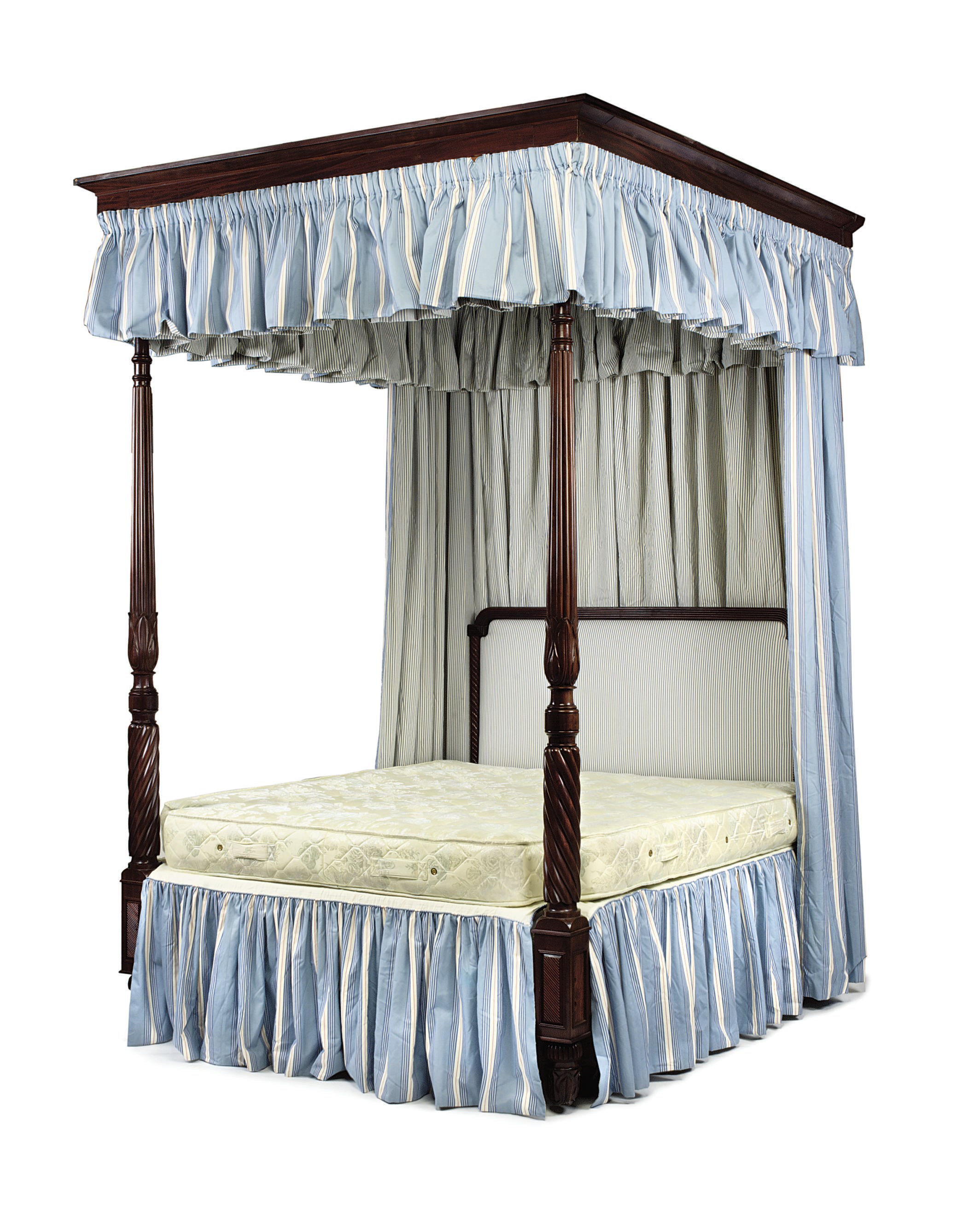 A SCOTTISH GEORGE IV CARVED MAHOGANY FOUR-POSTER BED