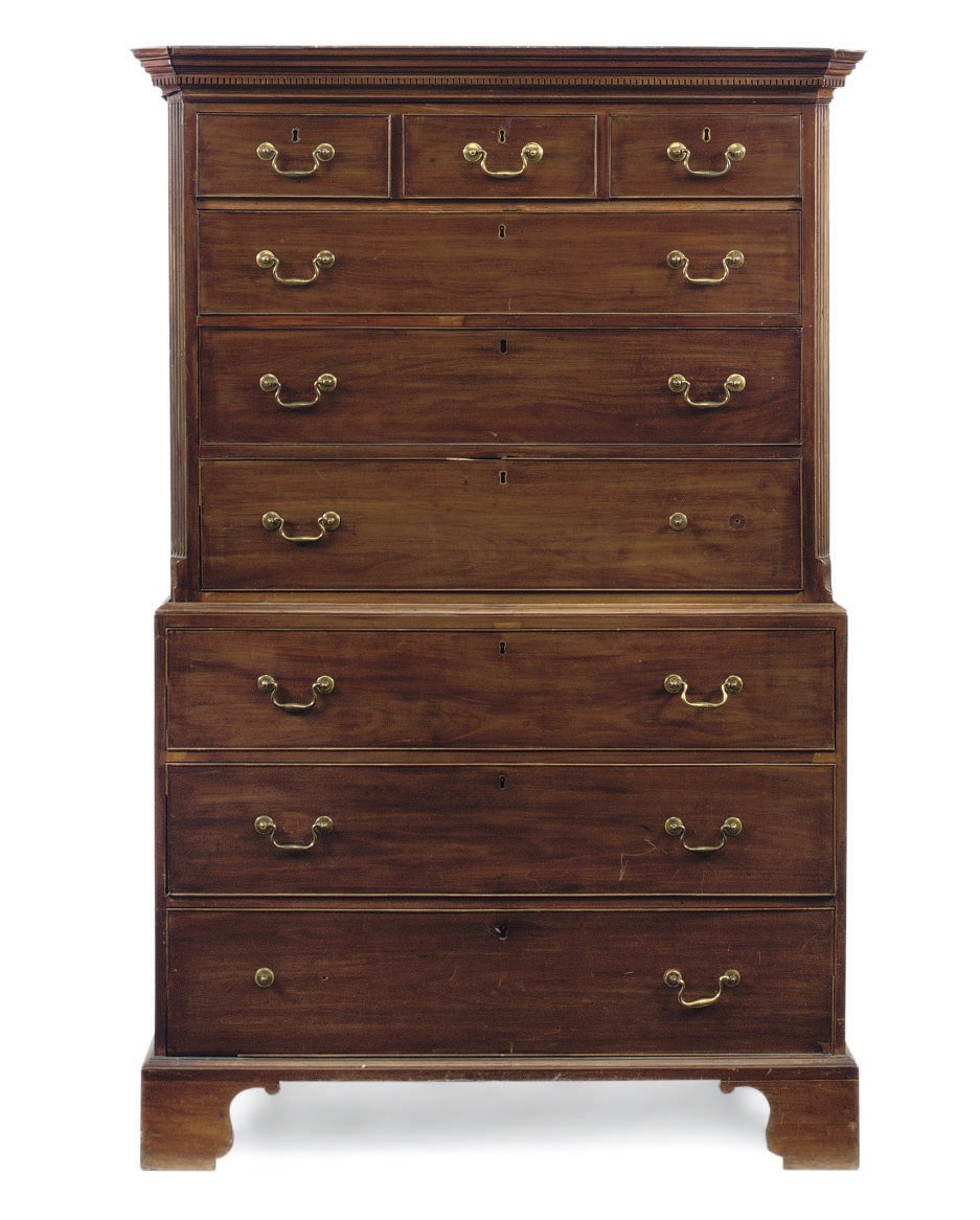 A GEORGE III MAHOGANY TALL BOY
