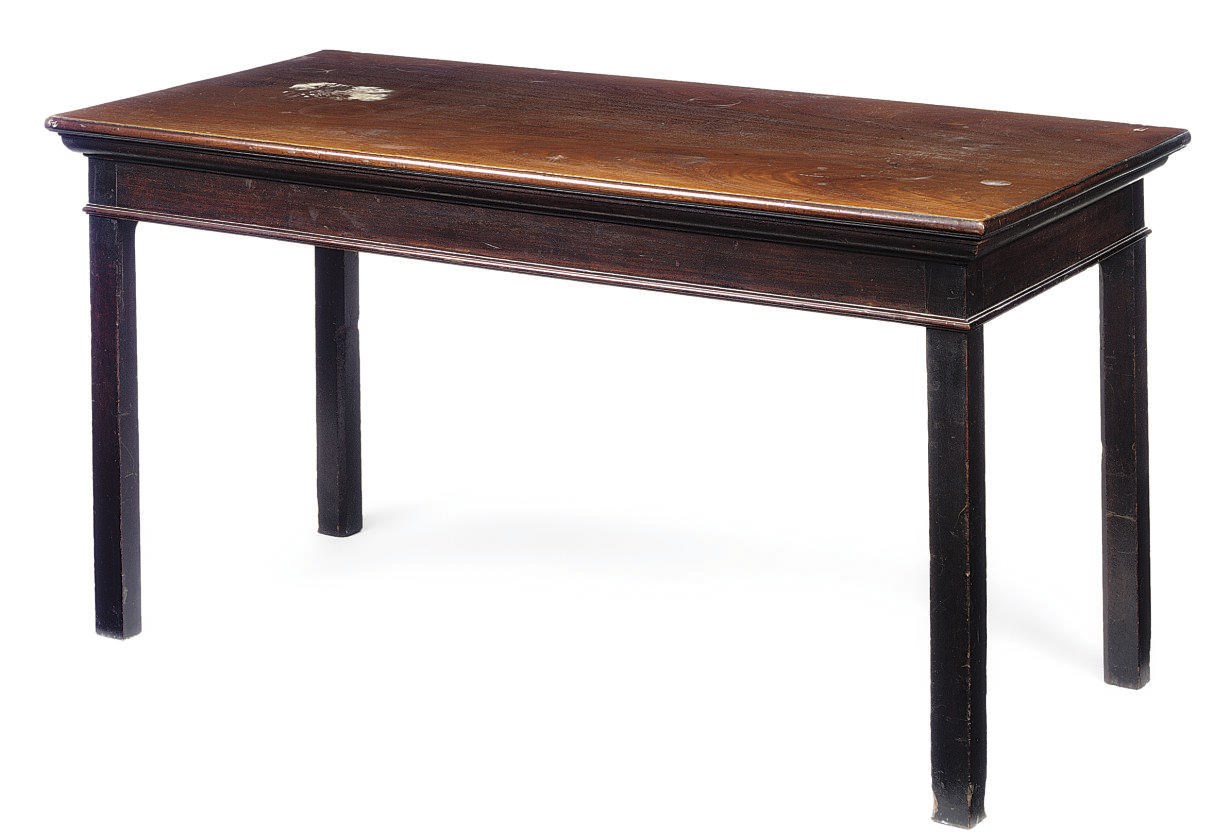 A GEORGE III MAHOGANY SIDE TABLE