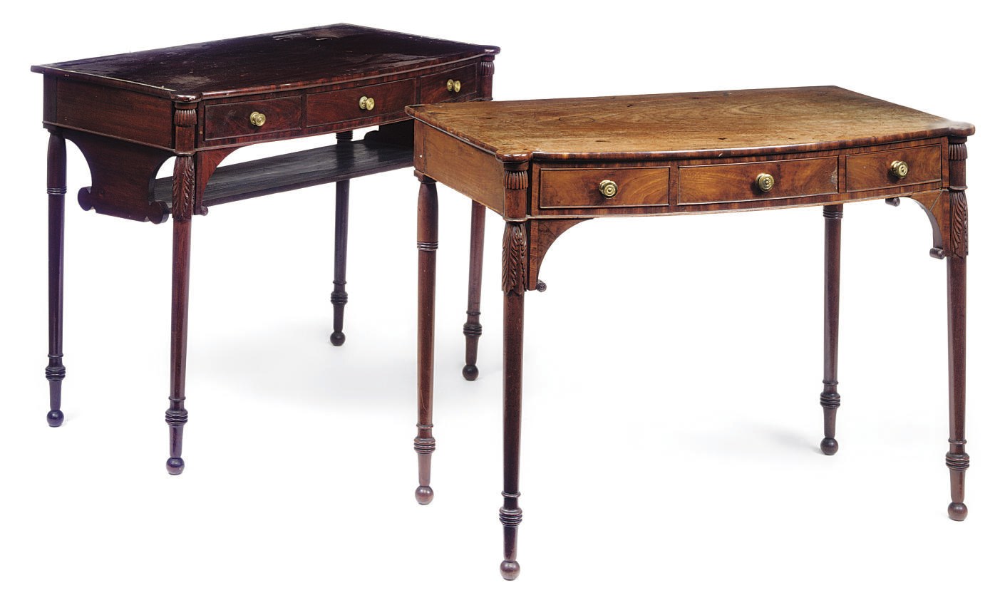 TWO GEORGE IV MAHOGANY DRESSING TABLES, POSSIBLY SCOTTISH