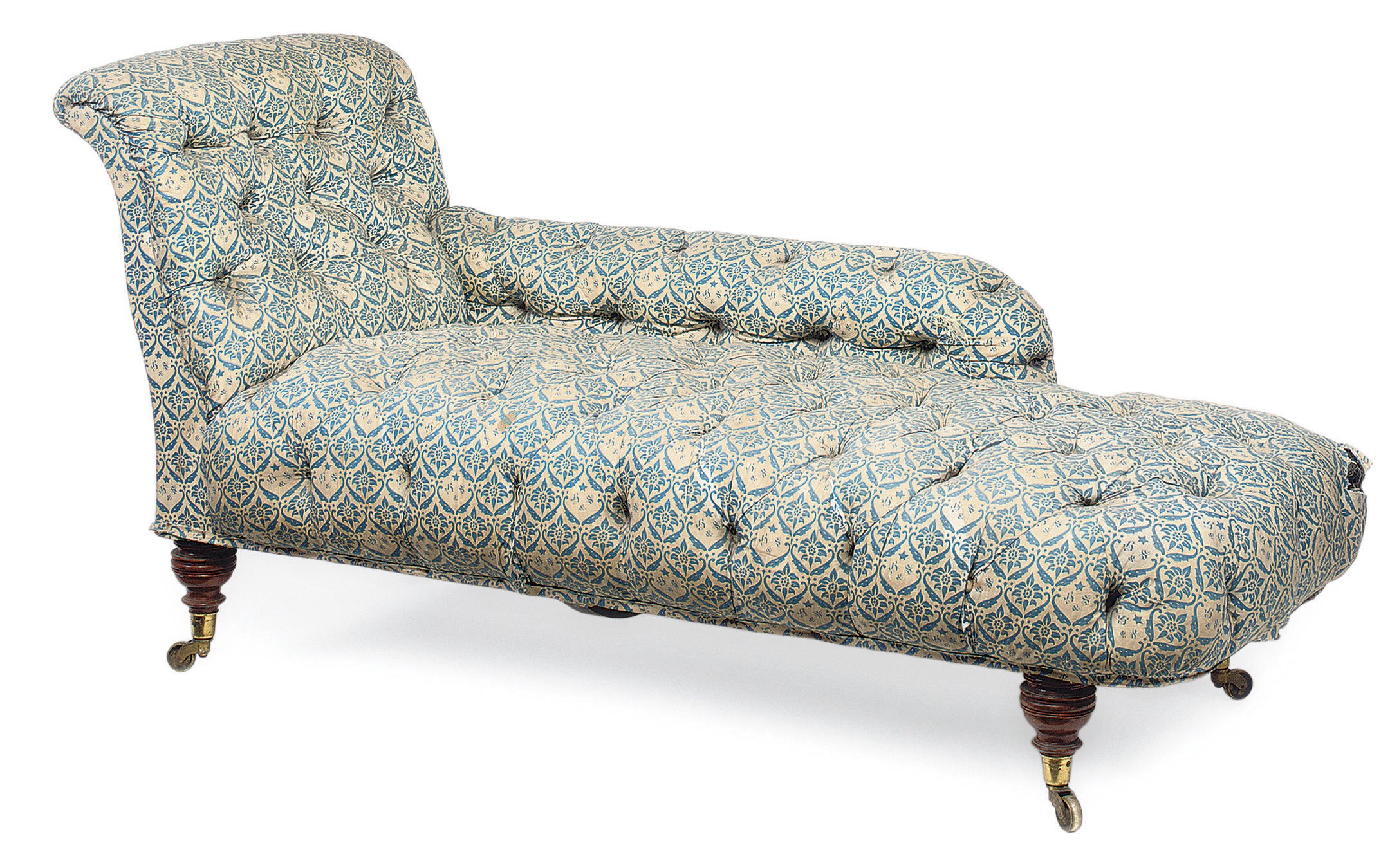 A VICTORIAN WALNUT DAY-BED