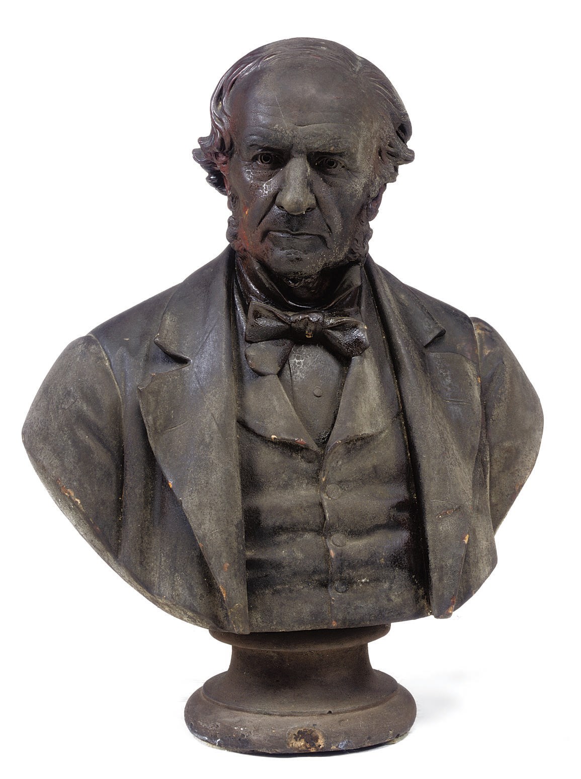 AN ENGLISH BRONZED PLASTER BUST OF WILLIAM EWART GLADSTONE